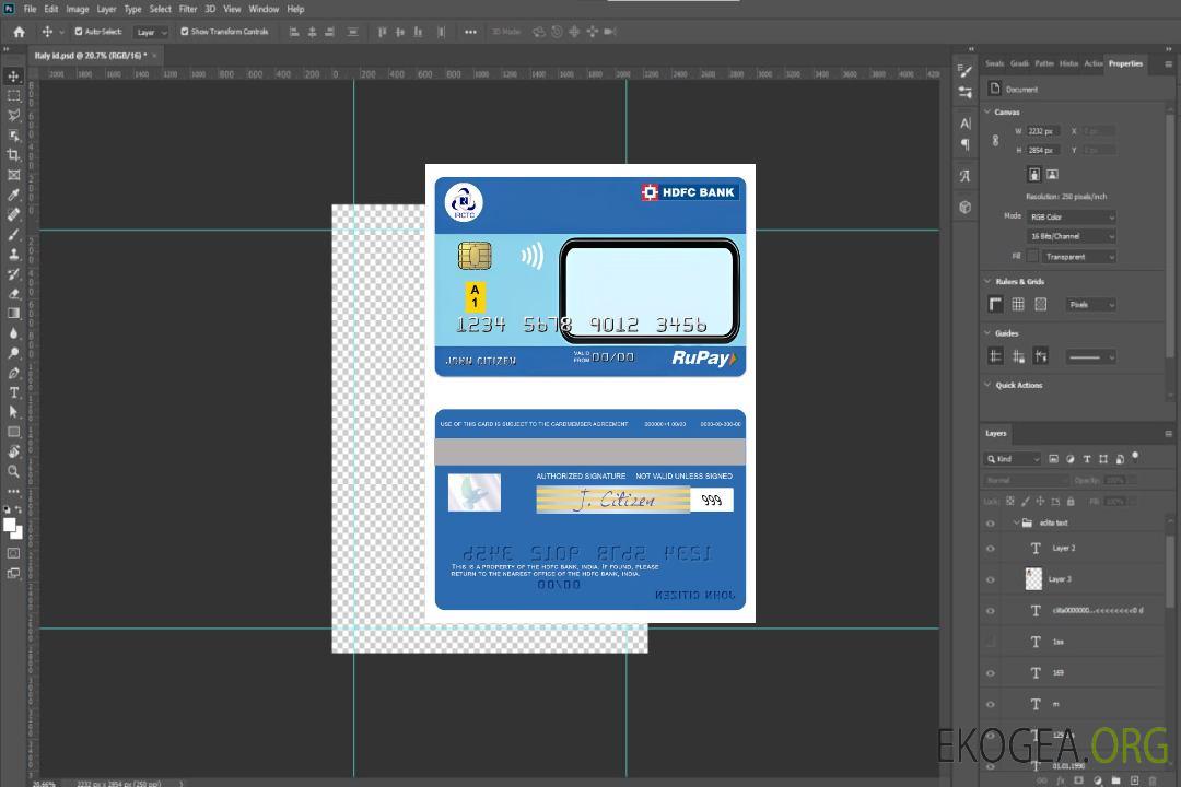 Carte de crédit RuPay de la banque IRCTC HDFC en Inde template